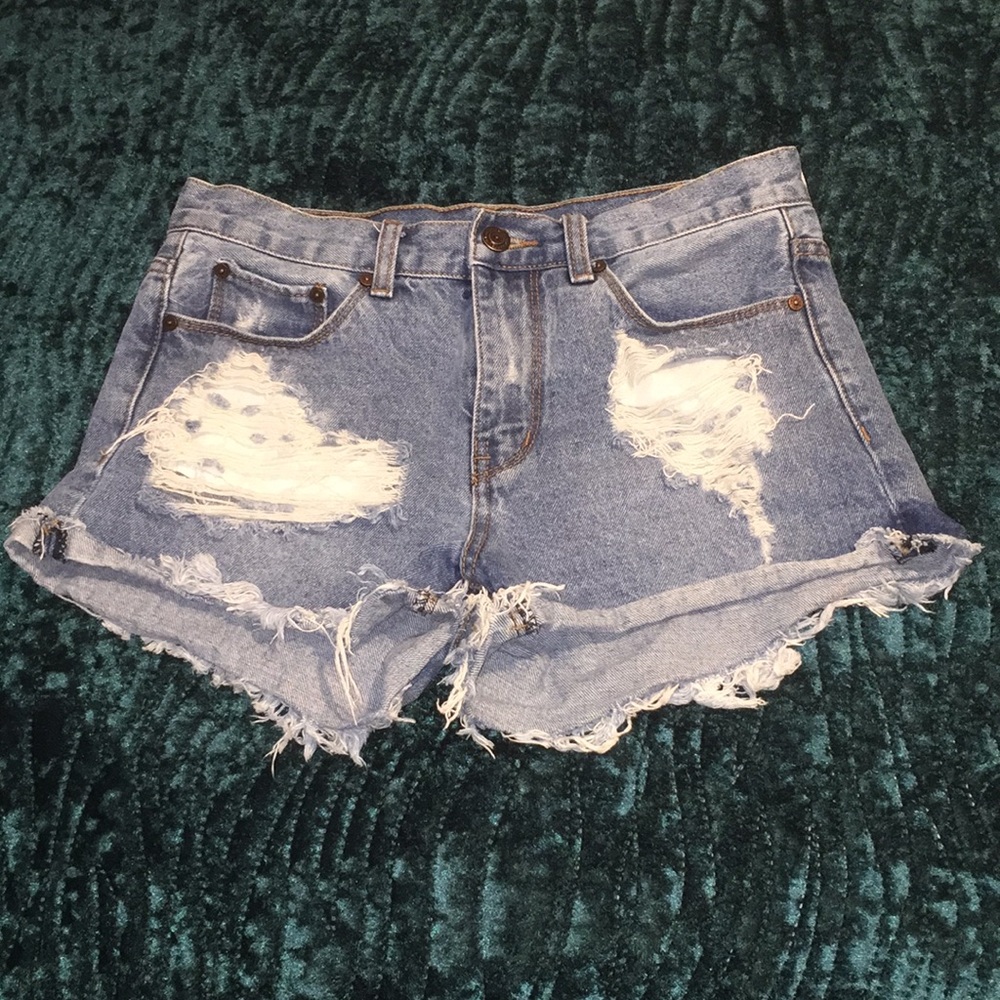 Denim colab saltwater & song shorts